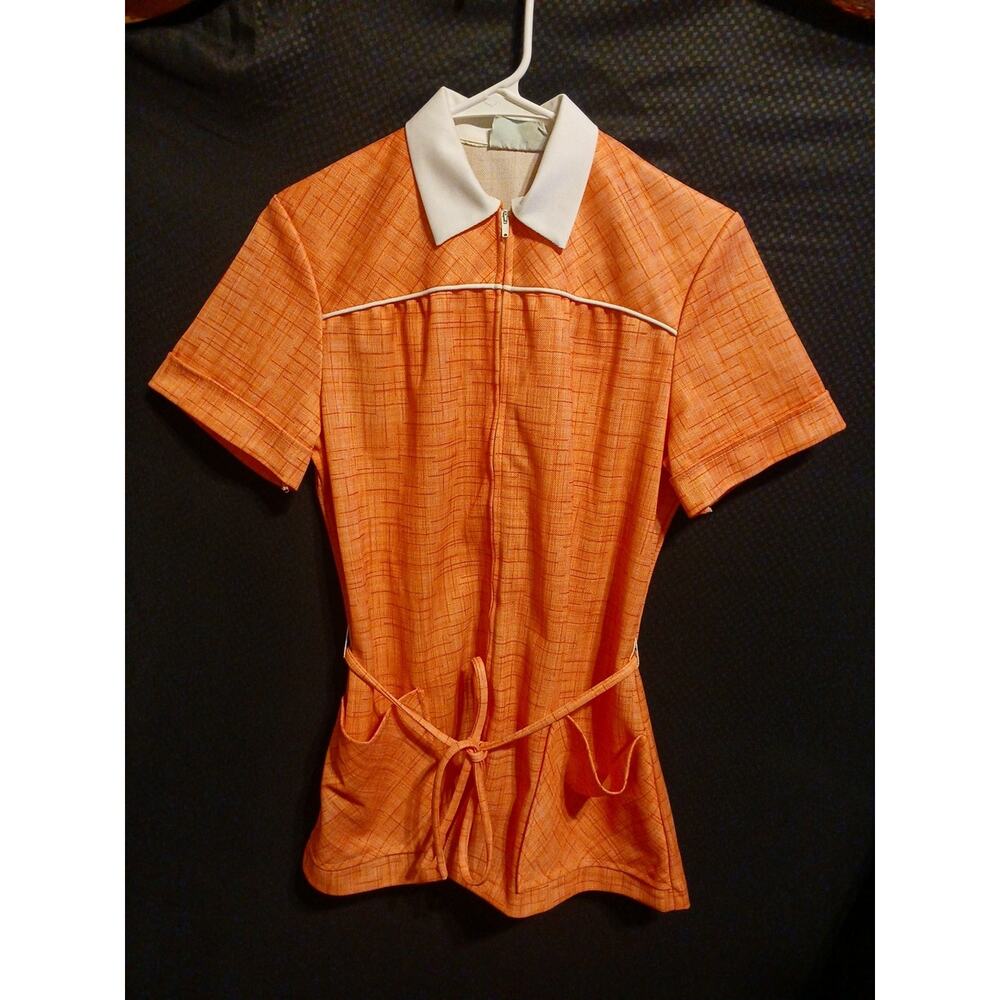 Vtg Tempo By Trends Womens Small Full Zip Polyester Nursing Style Blouse